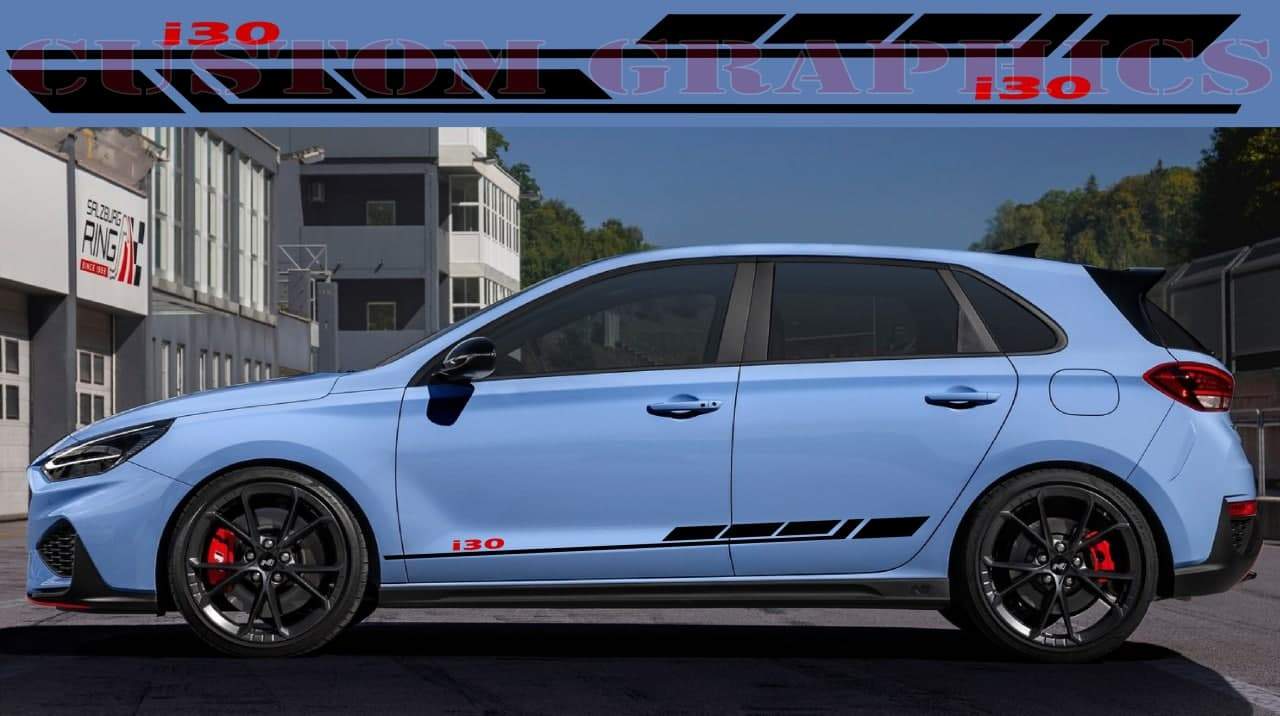 Vinyl Graphics 2 color Block elegant design Vinyl Stickers Compatible with Hyundai I30