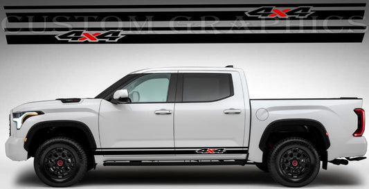 Vinyl Graphics 2 color Classic 4x4 Design Vinyl Stripes Compatible With Toyota Tundra 2002-2022