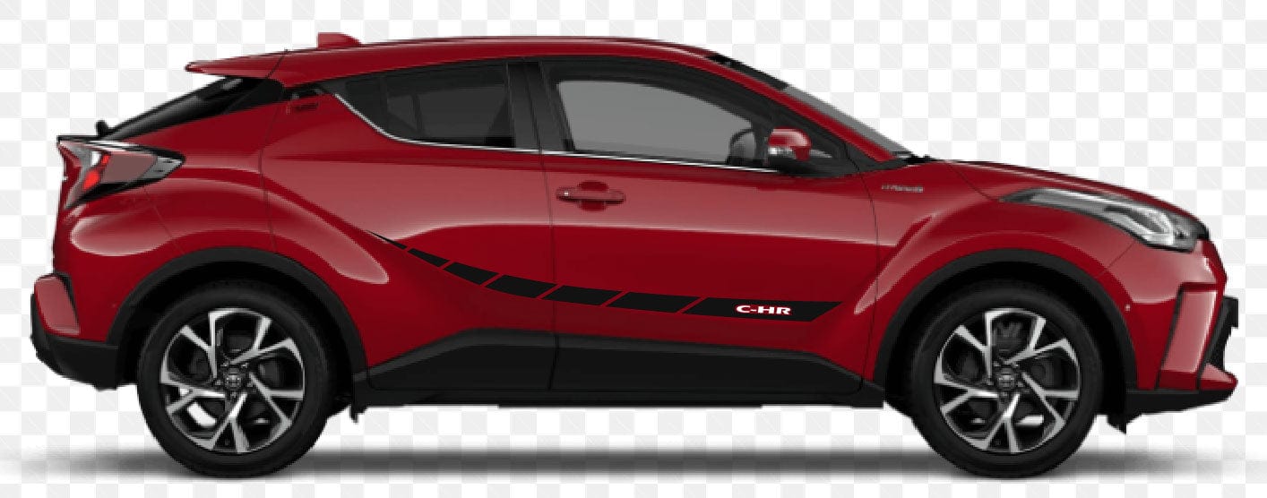 Vinyl Graphics 2 color Classic Design Vinyl Stripes Compatible With Toyota C-HR 2002-2022