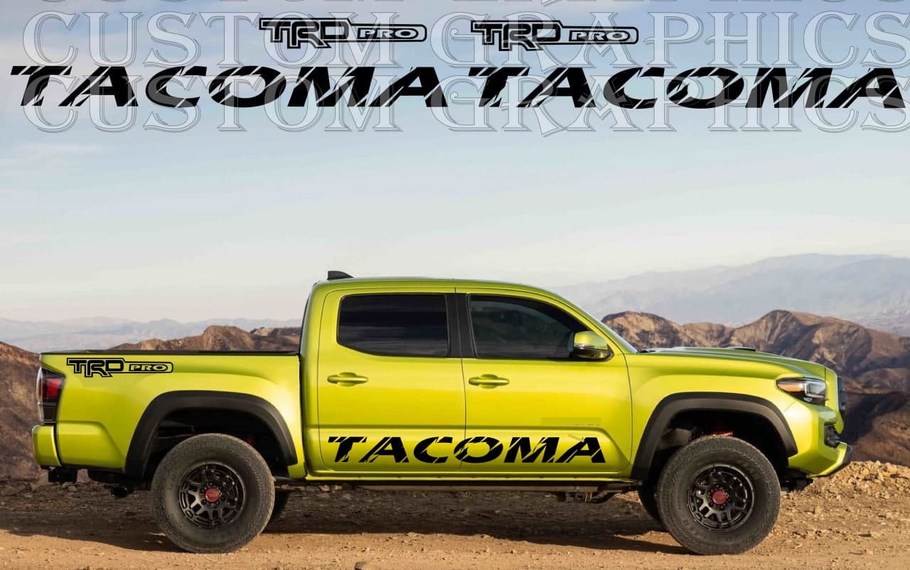 Vinyl Graphics 2 Color Classic Finish Design Vinyl Stripes Compatible with Toyota Tacoma TRD_Pro-2022-4X4