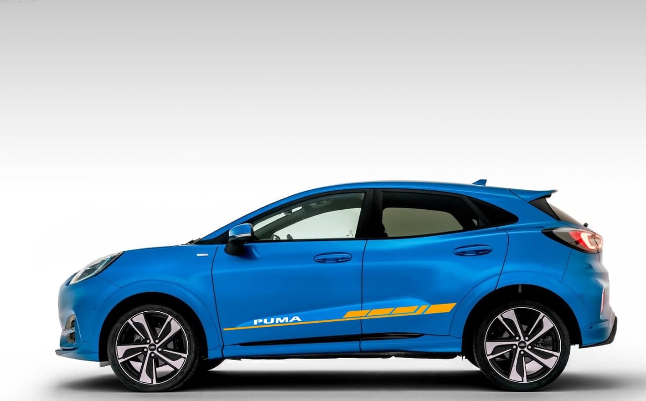 Vinyl Graphics 2 Color Decal Sticker Vinyl Side Racing Stripes compatible with Ford Puma