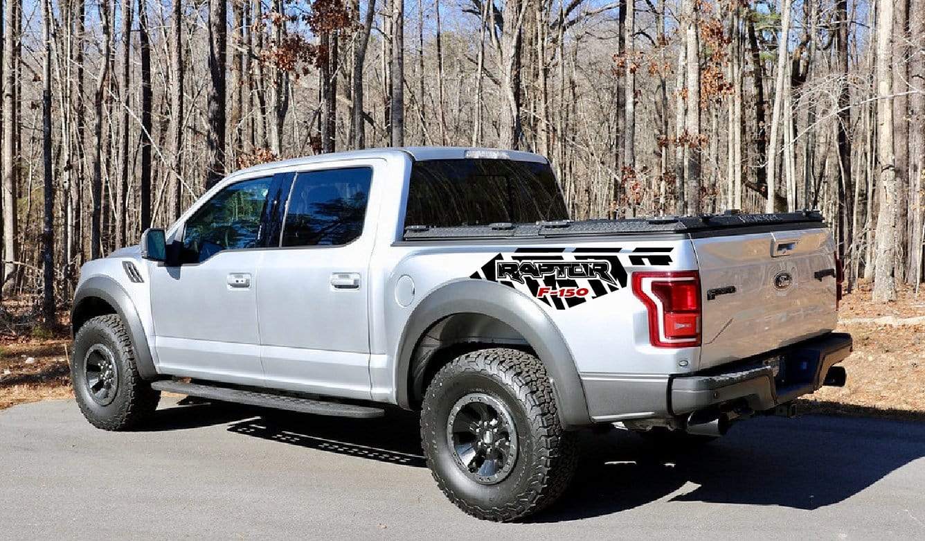 Autocollants en vinyle bicolores pour bandes latérales de course compatibles avec Ford F-150 Raptor SVT