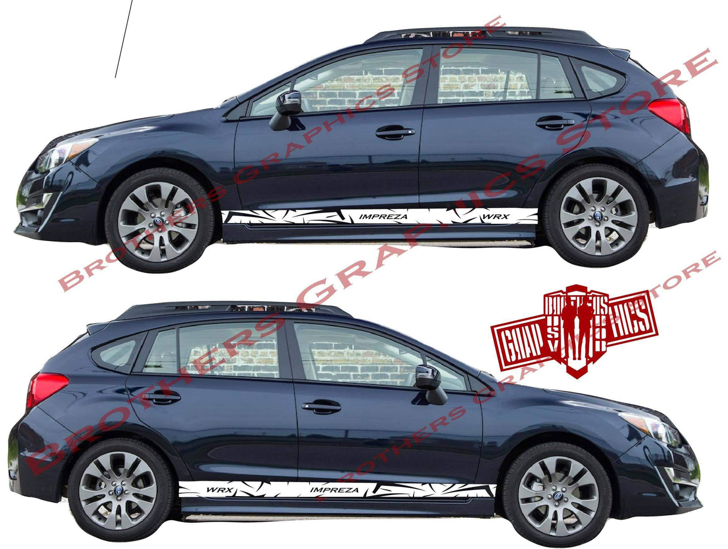 Graphics Stripes Sticker Vinyl Side Racing Stripes Compatibe with Subaru Impreza