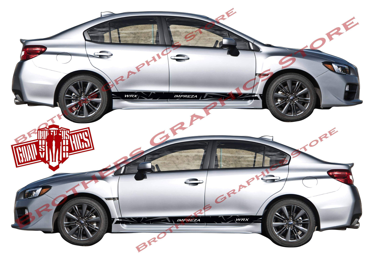 Graphics Stripes Sticker Vinyl Side Racing Stripes Compatibe with Subaru Impreza
