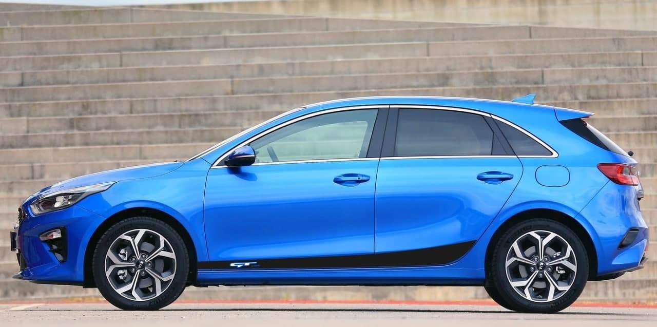 Vinyl Graphics 2 color Design Decal Sticker Vinyl Side Racing Stripes Compatible with Kia Ceed