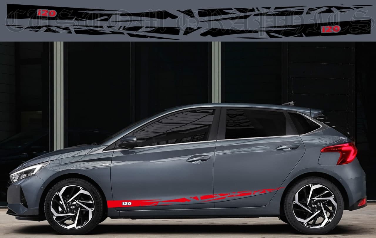Vinyl Graphics 2 color Graphic ELEGANT design Vinyl Stickers Compatible with Hyundai I20