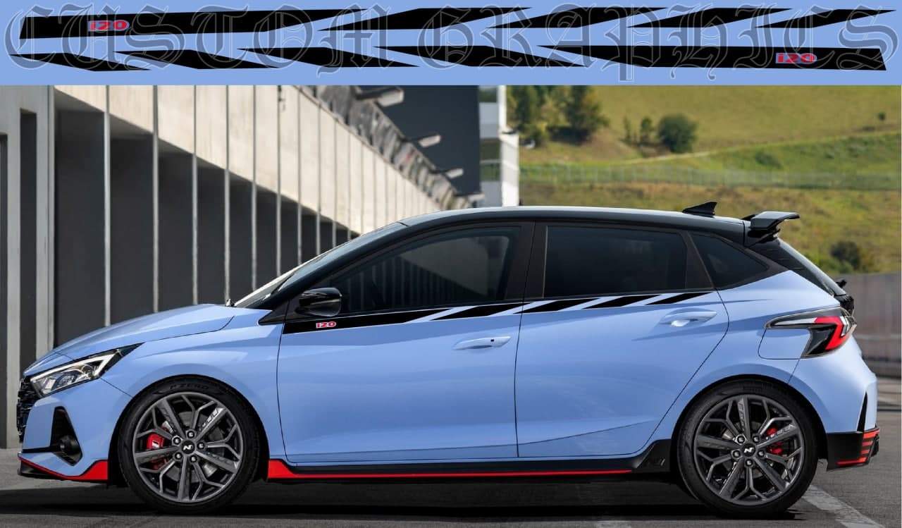 Vinyl Graphics 2 color Graphic New Classic design Vinyl Stickers Compatible with Hyundai I20