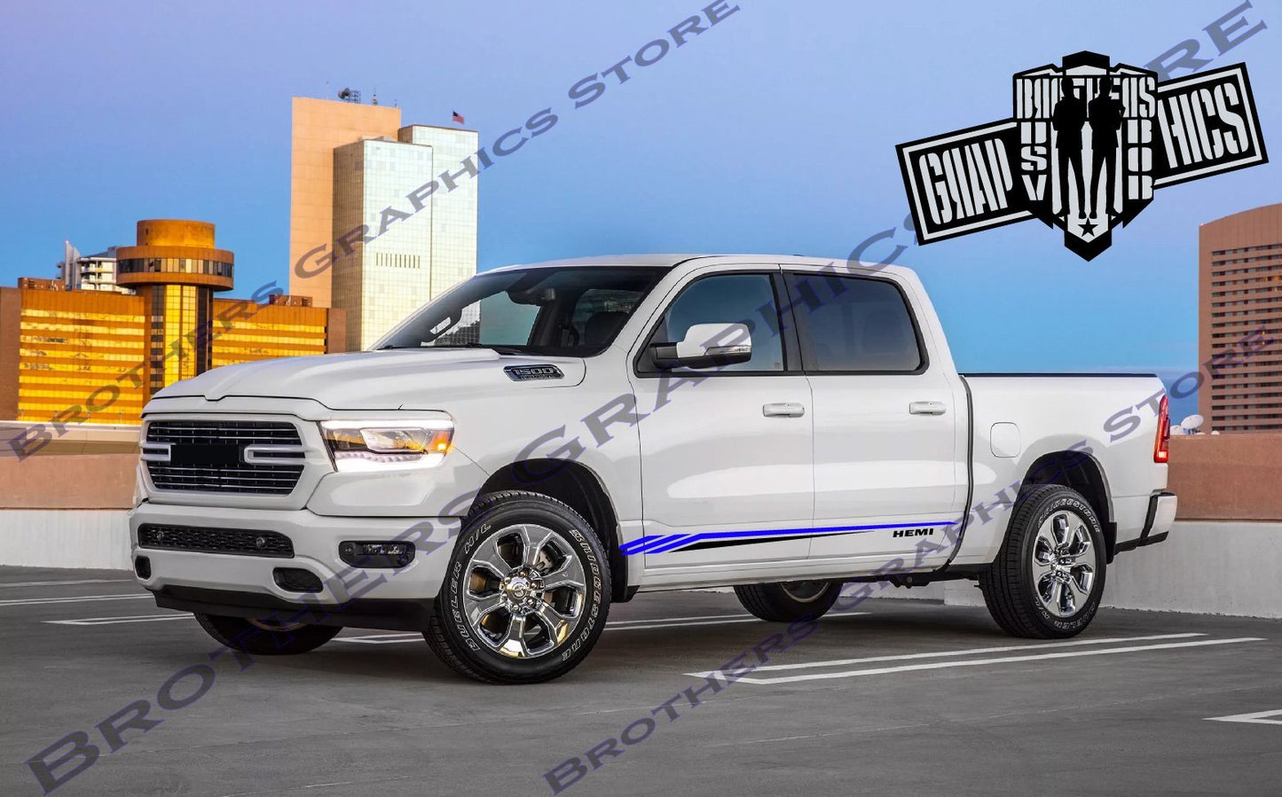 Autocollants graphiques en vinyle 2 couleurs pour Dodge Ram