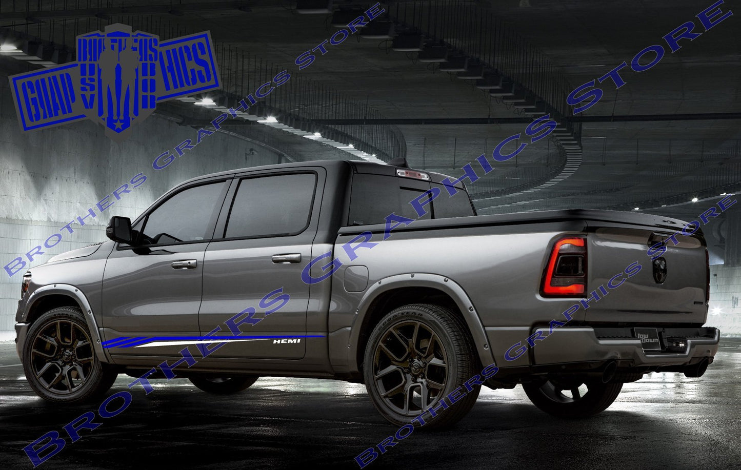 Autocollants graphiques en vinyle 2 couleurs pour Dodge Ram