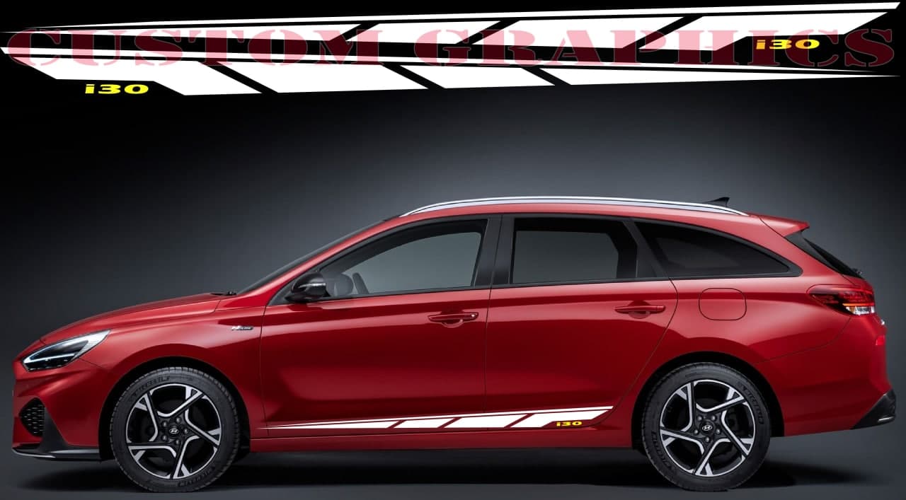 Vinyl Graphics 2 color New design Vinyl Stickers Compatible with Hyundai I30