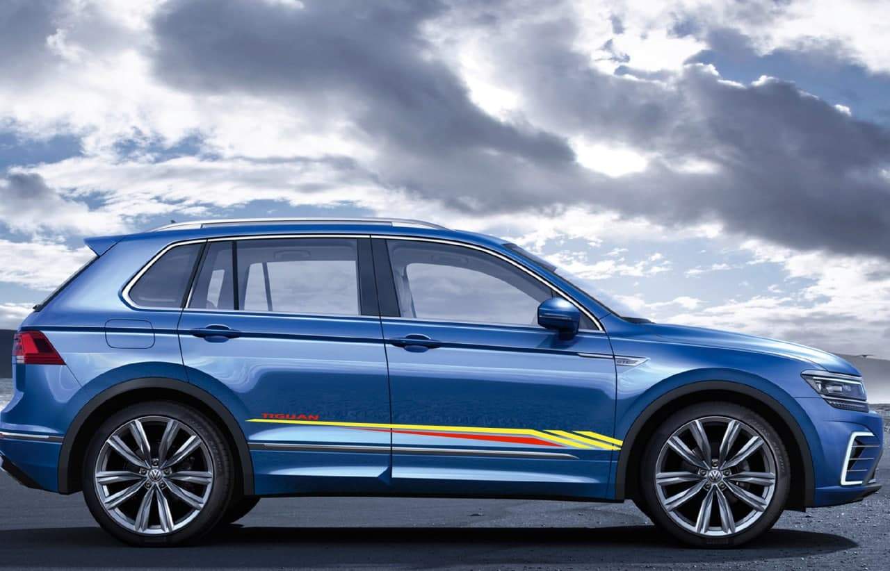 Vinyl Graphics 2 color NEW Graphic Vinyl Graphics Decals Compatible with VW Tiguan