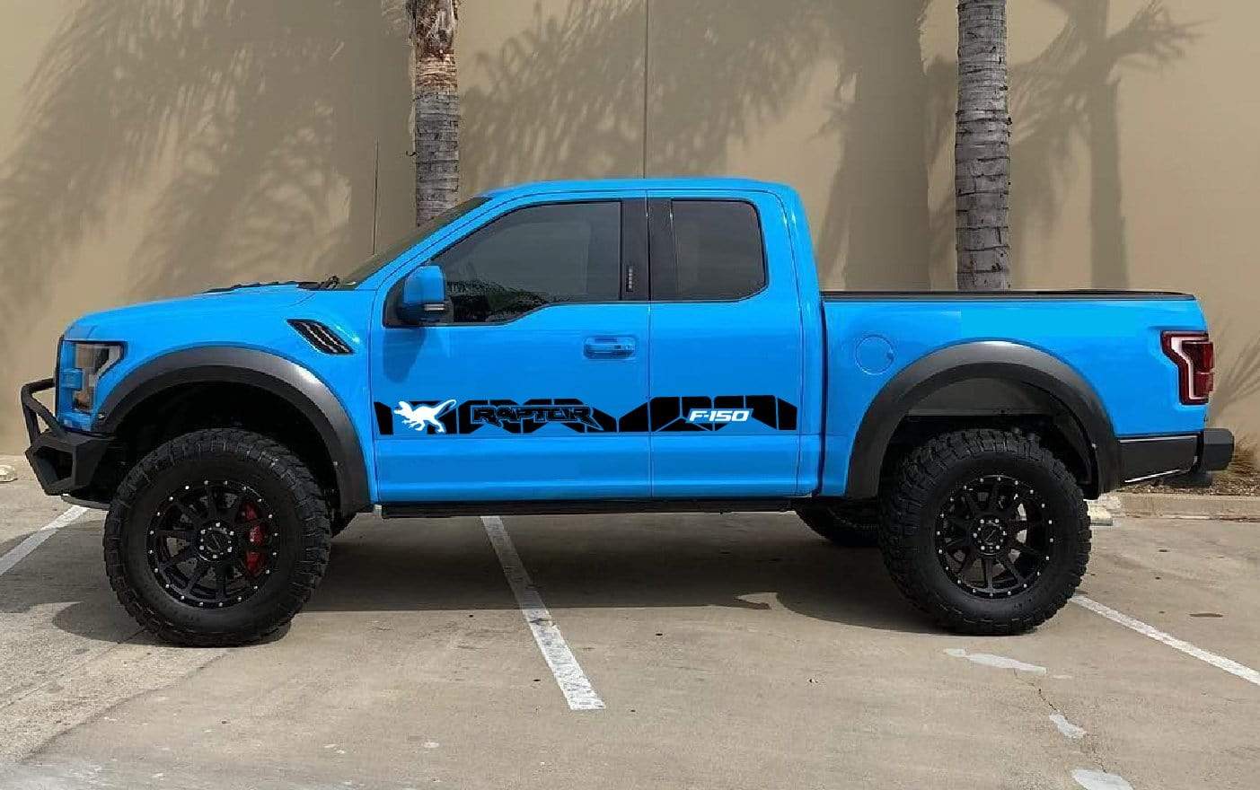 Autocollants en vinyle compatibles avec Ford F-150 Raptor2 bandes de course colorées