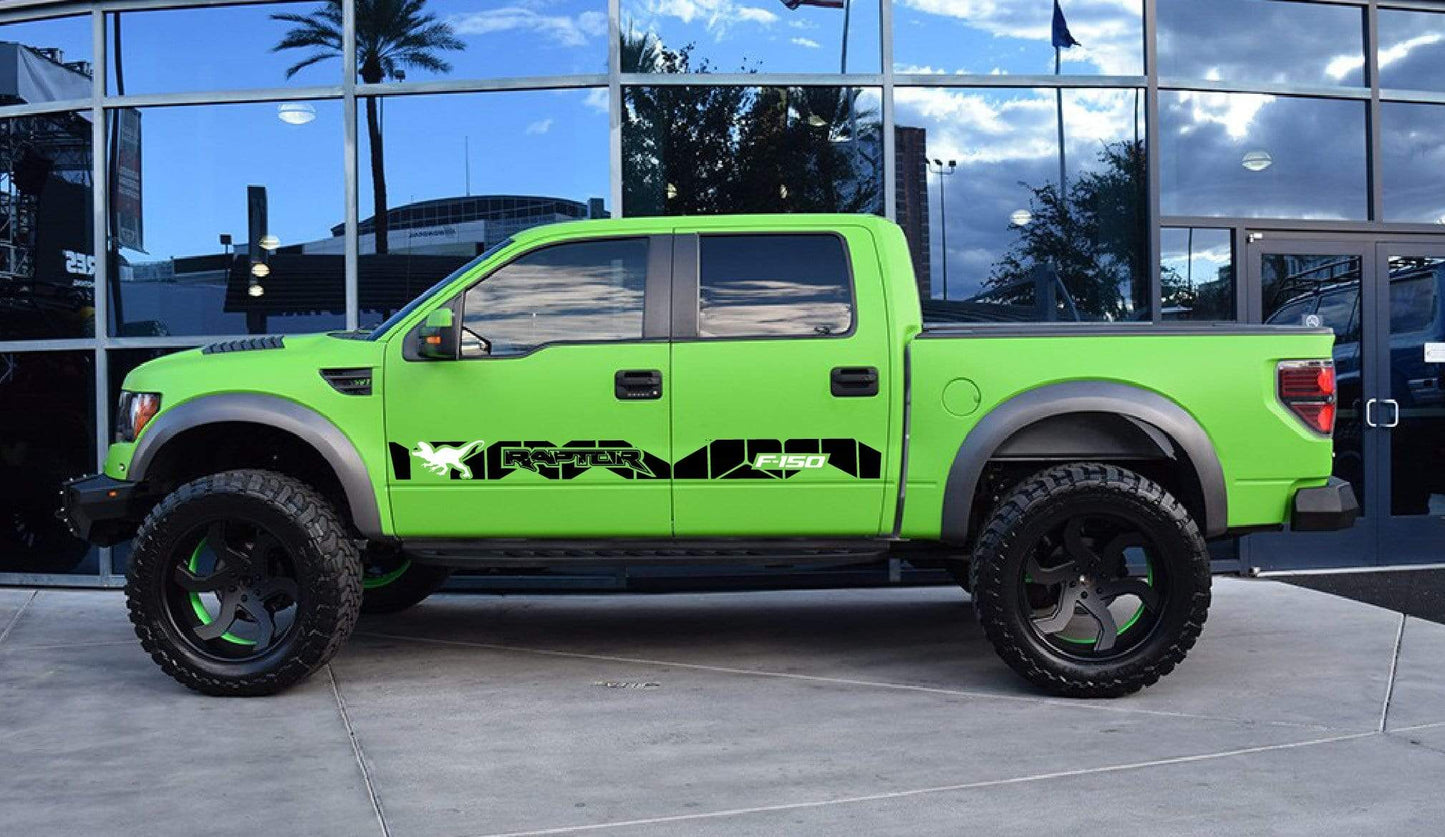 Autocollants en vinyle compatibles avec Ford F-150 Raptor2 bandes de course colorées