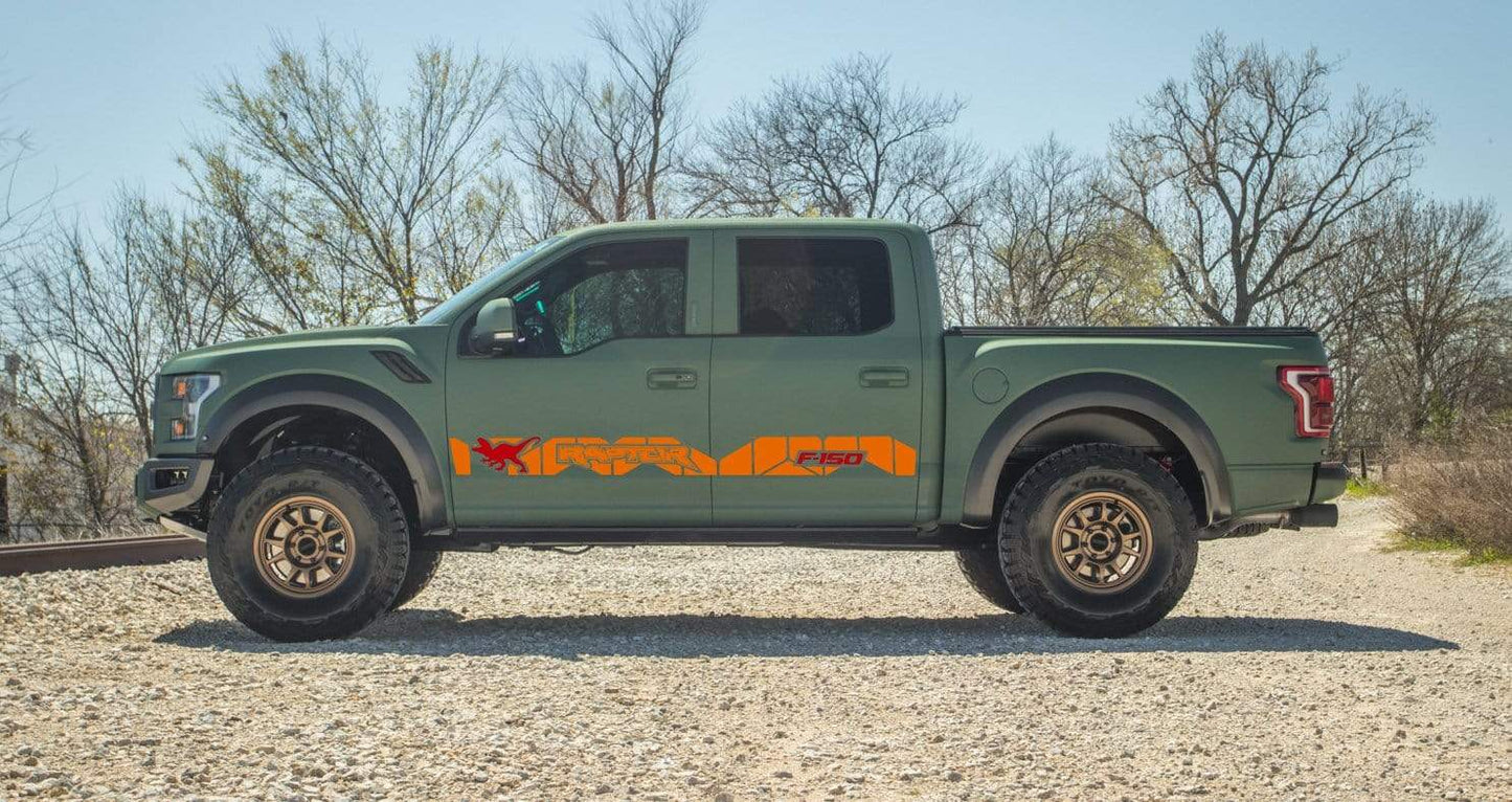 Autocollants en vinyle compatibles avec Ford F-150 Raptor2 bandes de course colorées