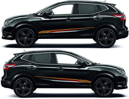 2 Color Vinyl Graphics Racing Stickers Unique Design For Nissan Qashqai