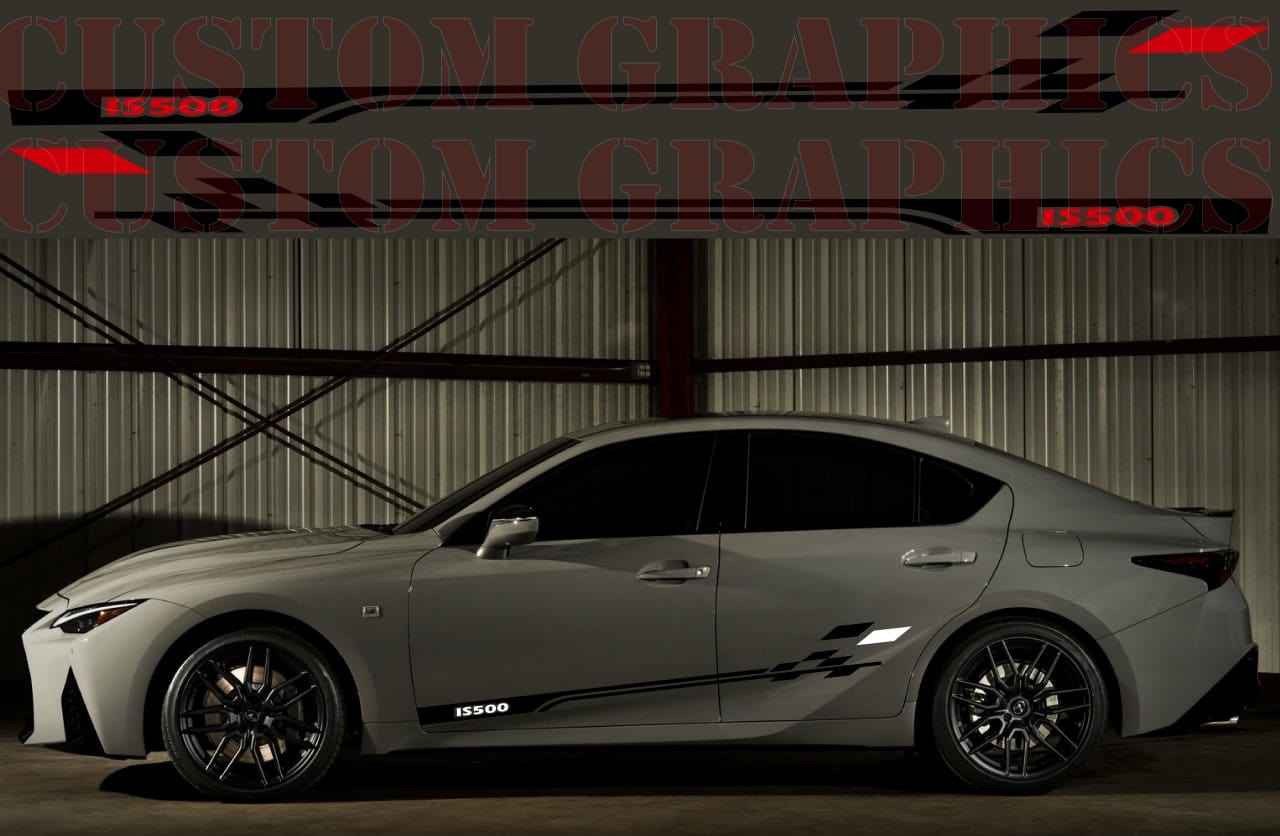 Vinyl Graphics 2 Colors Best Line Design Stickers Compatible with Lexus IS500
