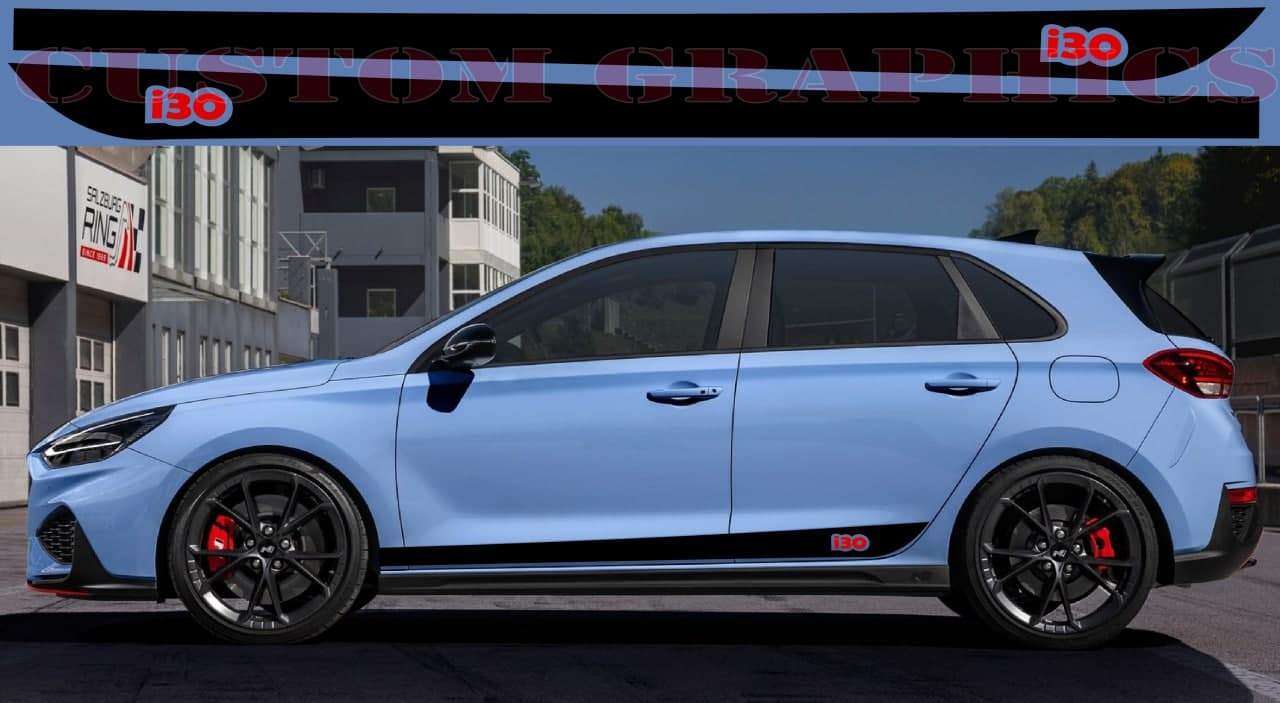 Vinyl Graphics 2 colors Classic design Vinyl Stickers Compatible with Hyundai I30