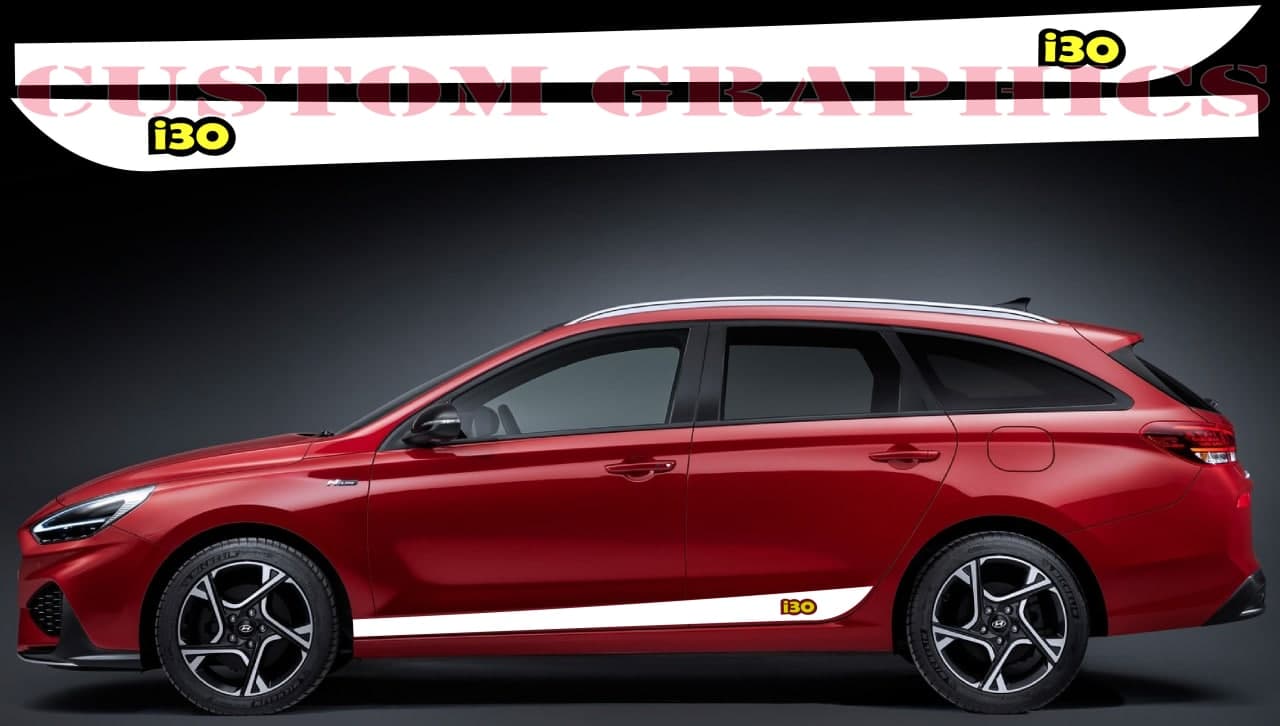 Vinyl Graphics 2 colors Classic design Vinyl Stickers Compatible with Hyundai I30