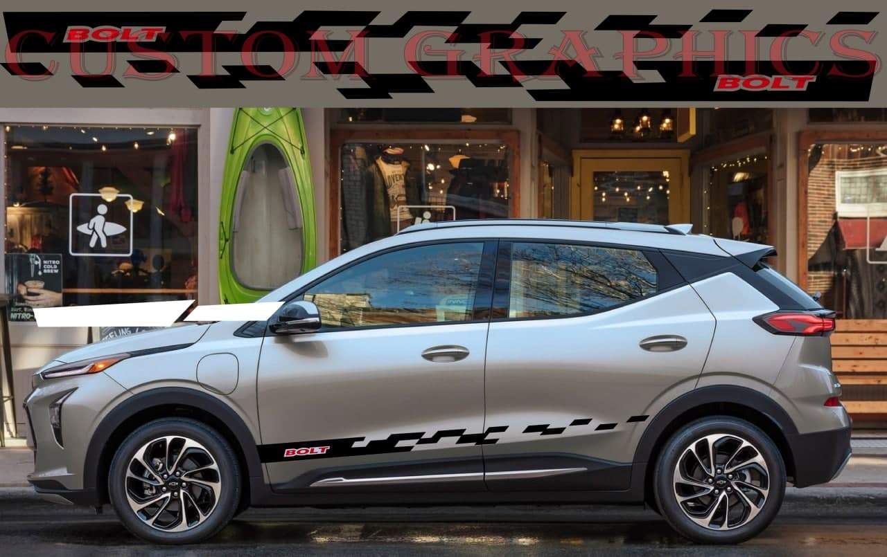 Vinyl Graphics 2 Colors Classic Line Design Graphics Compatible With Chevrolet Bolt