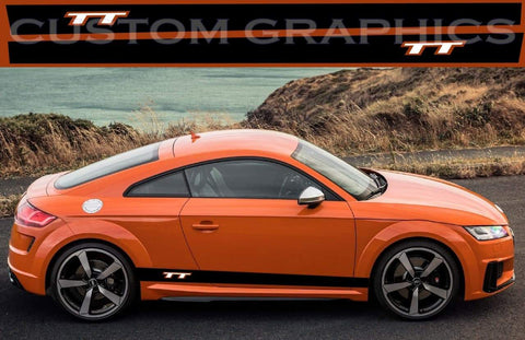 Vinyl Graphics 2 colors Classic Line Graphic Racing Sticker Car Side Vinyl Stripes Compatible with Audi TT