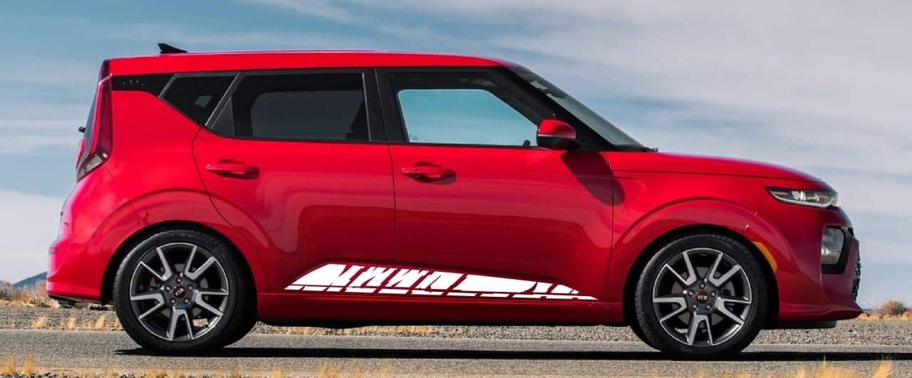 Vinyl Graphics 2 colors Design Decal Sticker Vinyl Side Racing Stripes Compatible with Kia Soul