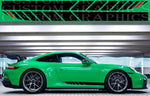 Vinyl Graphics 2 colors Design Vinyl Sticker Compatible With Porsche 911 GT3 Carrera GTS GT3 RS