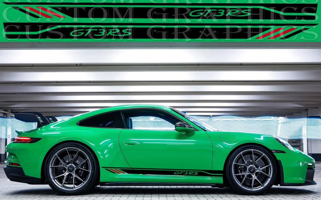 Vinyl Graphics 2 colors Design Vinyl Sticker Compatible With Porsche 911 GT3 Carrera GTS GT3 RS