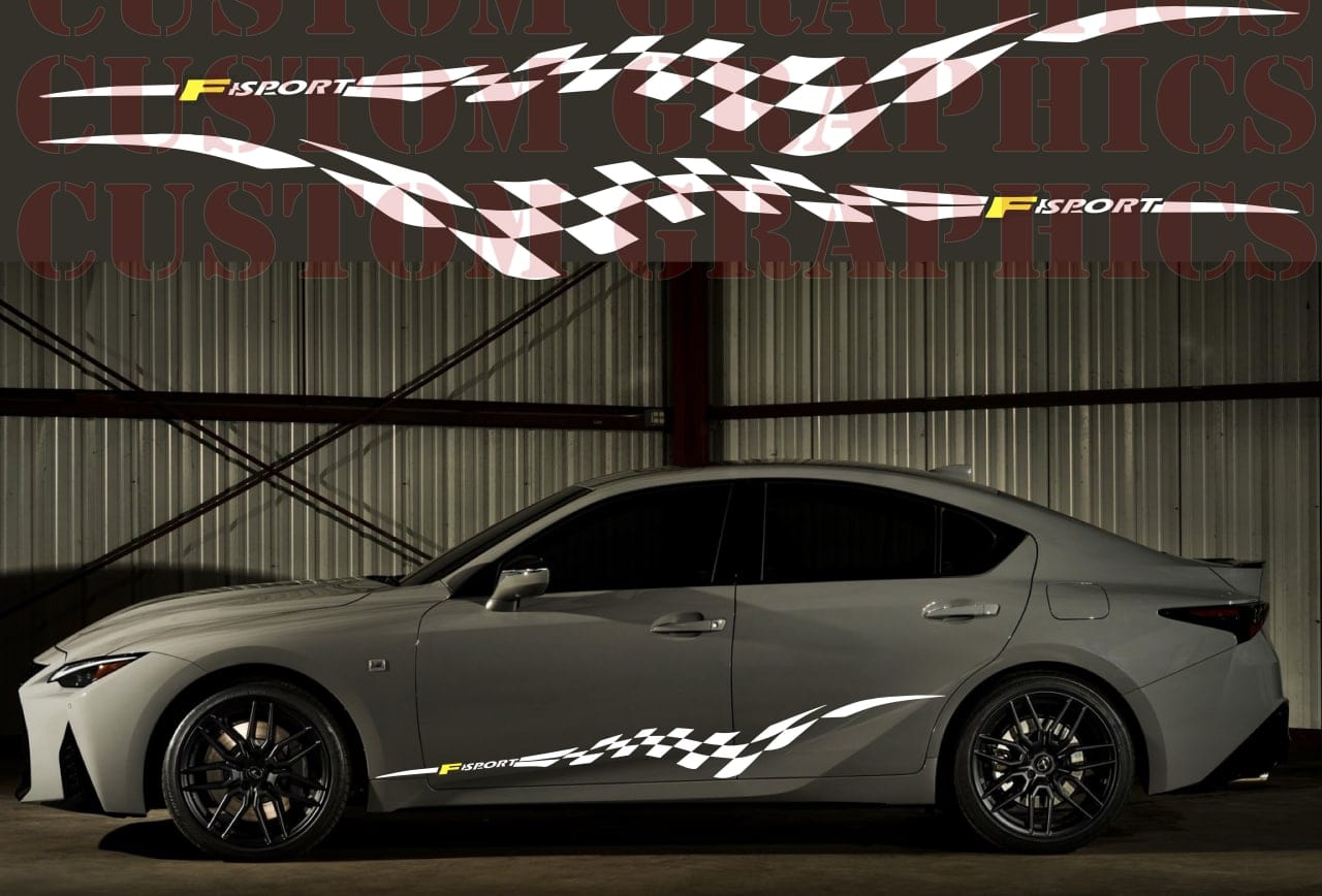 Vinyl Graphics 2 Colors Finish Design Stickers Compatible with Lexus IS500