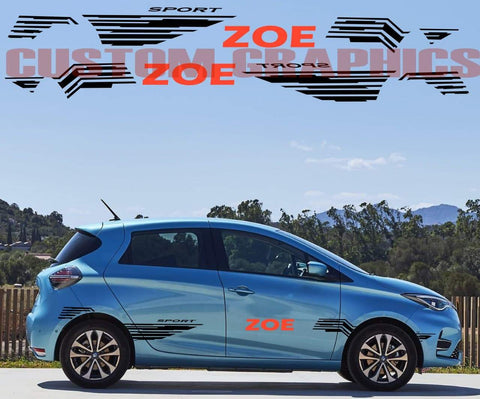Vinyl Graphics 2 Colors Full Car Design Graphic Compatible with Renault Zoe