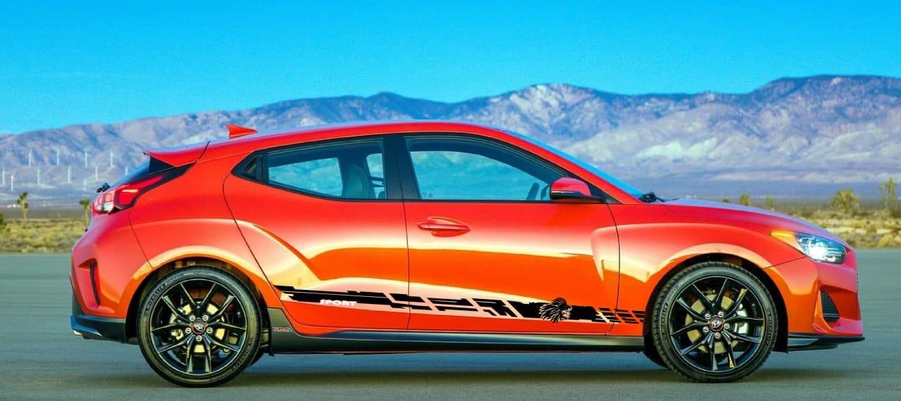 Vinyl Graphics 2 Colors Indian Man Design Decal Sticker Vinyl Side Racing Stripes for Hyundai Veloster