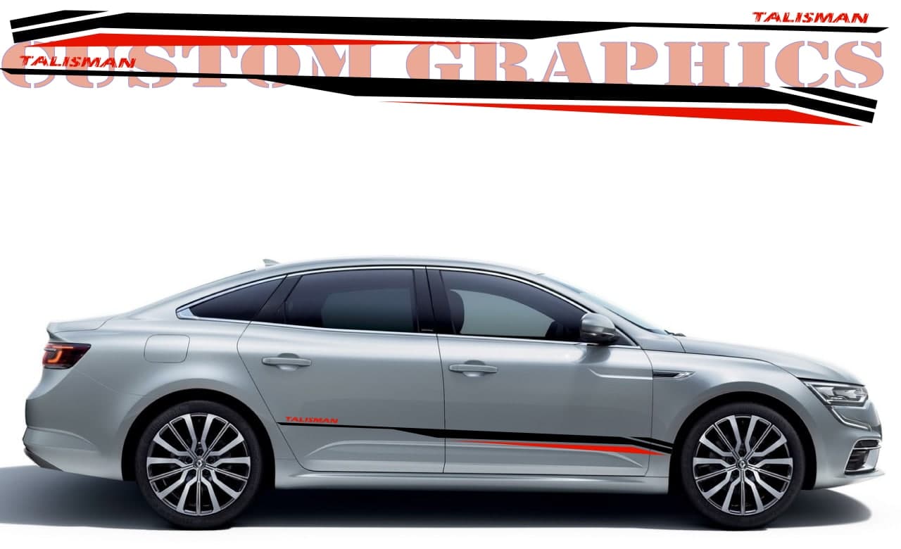Vinyl Graphics 2 colors Line Design Graphic Racing Stripes Compatible with Renault Talisman