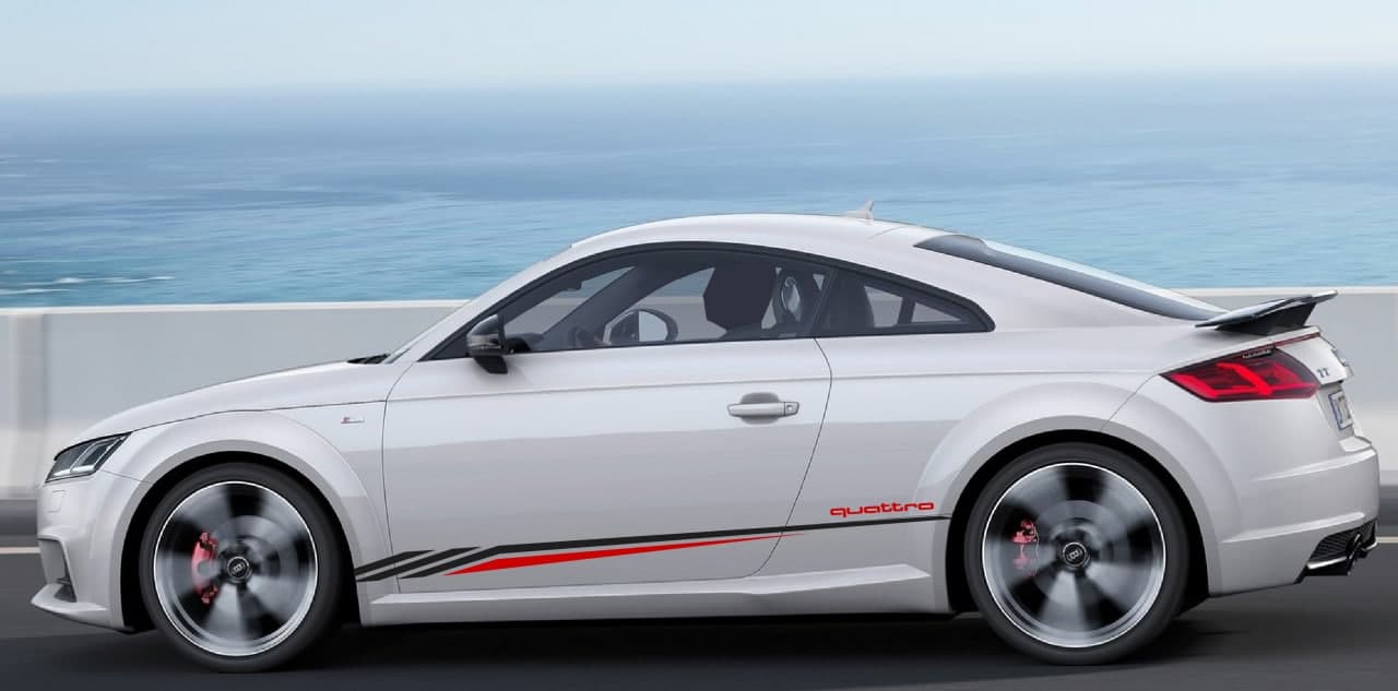 Vinyl Graphics 2 colors Special Graphics Racing Sticker Car Side Vinyl Stripes Compatible with Audi TT