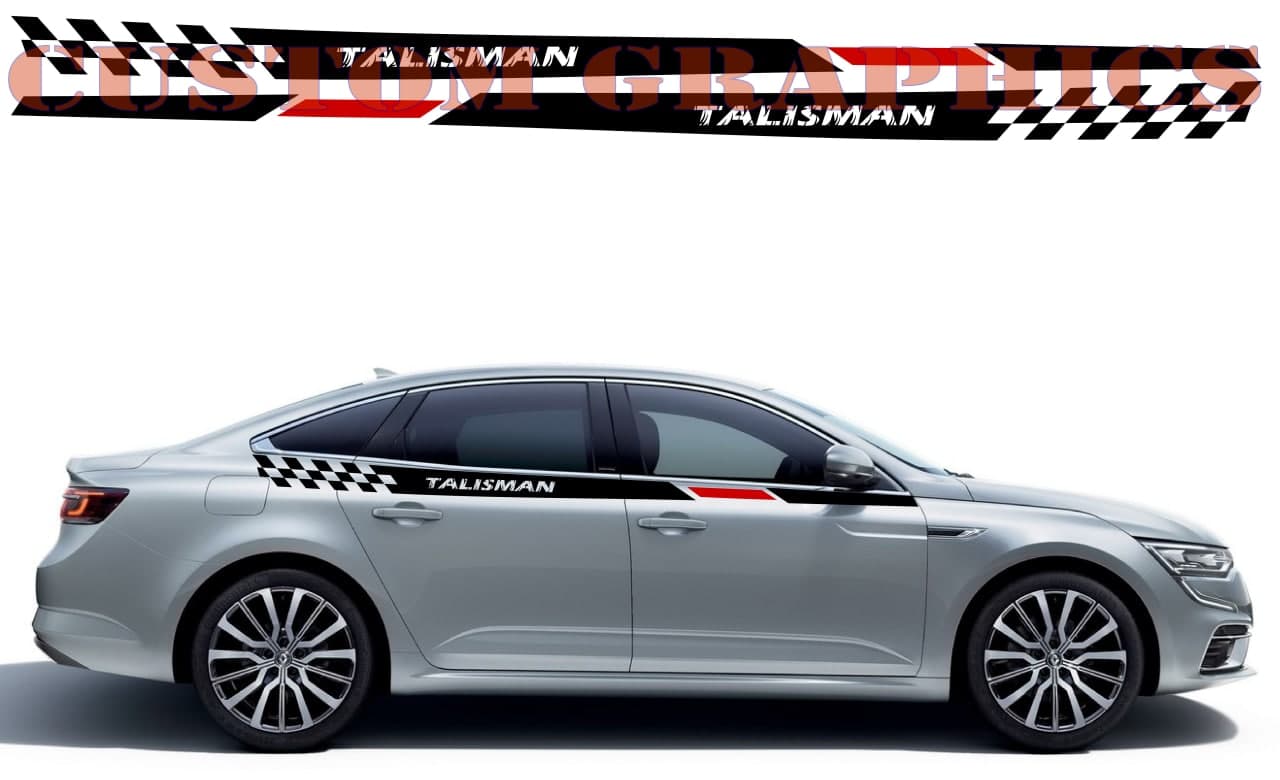 Vinyl Graphics 2 Colors Up Line Design Graphic Racing Stripes Compatible with Renault Talisman