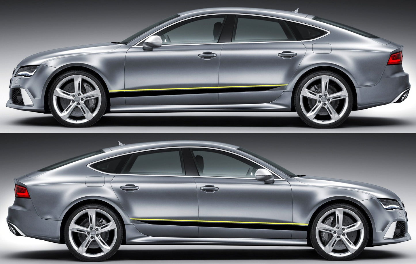 2x Autocollants de couleur en vinyle Bandes latérales de course pour AUDI A7