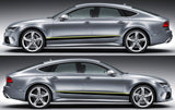 2x color Decal Sticker Vinyl Side Racing Stripes for AUDI A7