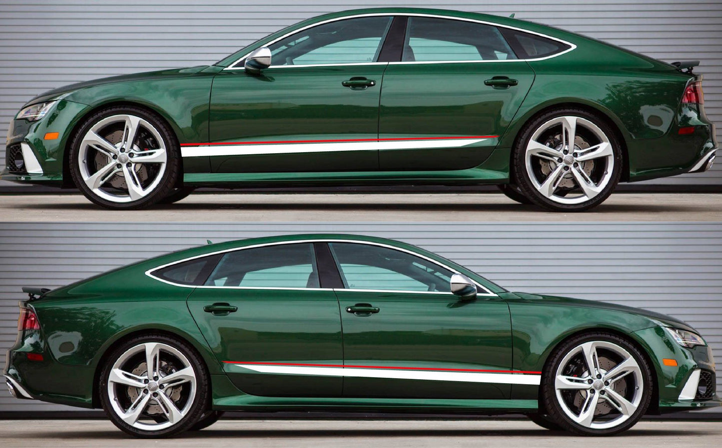2x Autocollants de couleur en vinyle Bandes latérales de course pour AUDI A7