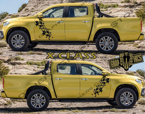 2x Decal Sticker Stripes For Mercedes Benz X-Class - Brothers-Graphics
