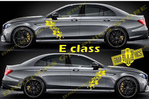2x Decal Sticker Vinyl Racing Stripes for Mercedes-Benz E-CLASS - Brothers-Graphics