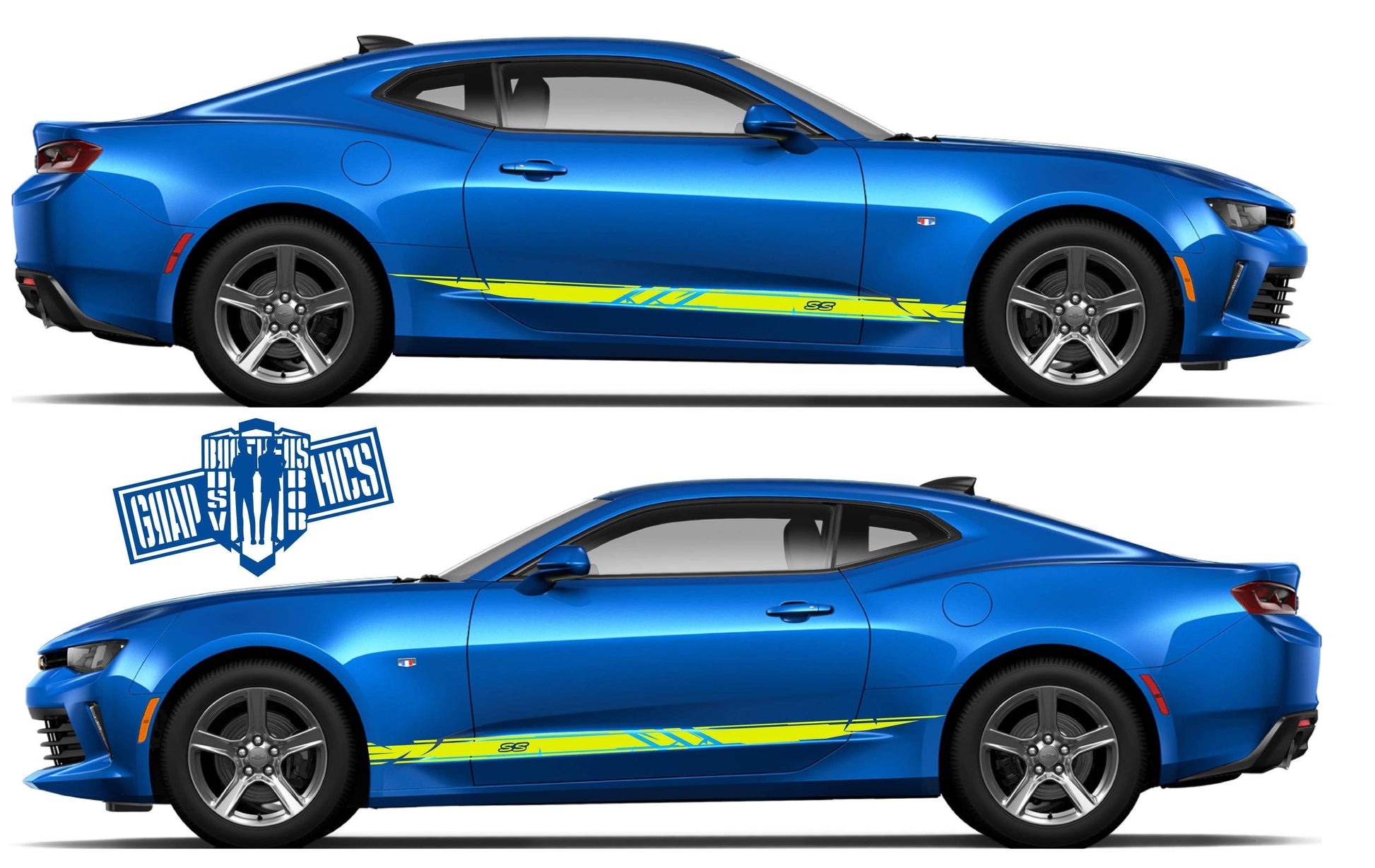 2x Decal Sticker Vinyl Side Racing Stripes for Chevrolet Camaro - Brothers-Graphics