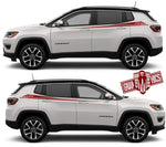 2x Decal Sticker Vinyl Side Racing Stripes for Jeep Compass - Brothers-Graphics