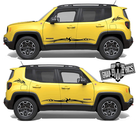 2x Decal Sticker Vinyl Side Racing Stripes for Jeep Renegade - Brothers-Graphics