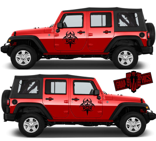 2x Decal Sticker Vinyl Side Racing Stripes for Jeep Wrangler - Brothers-Graphics