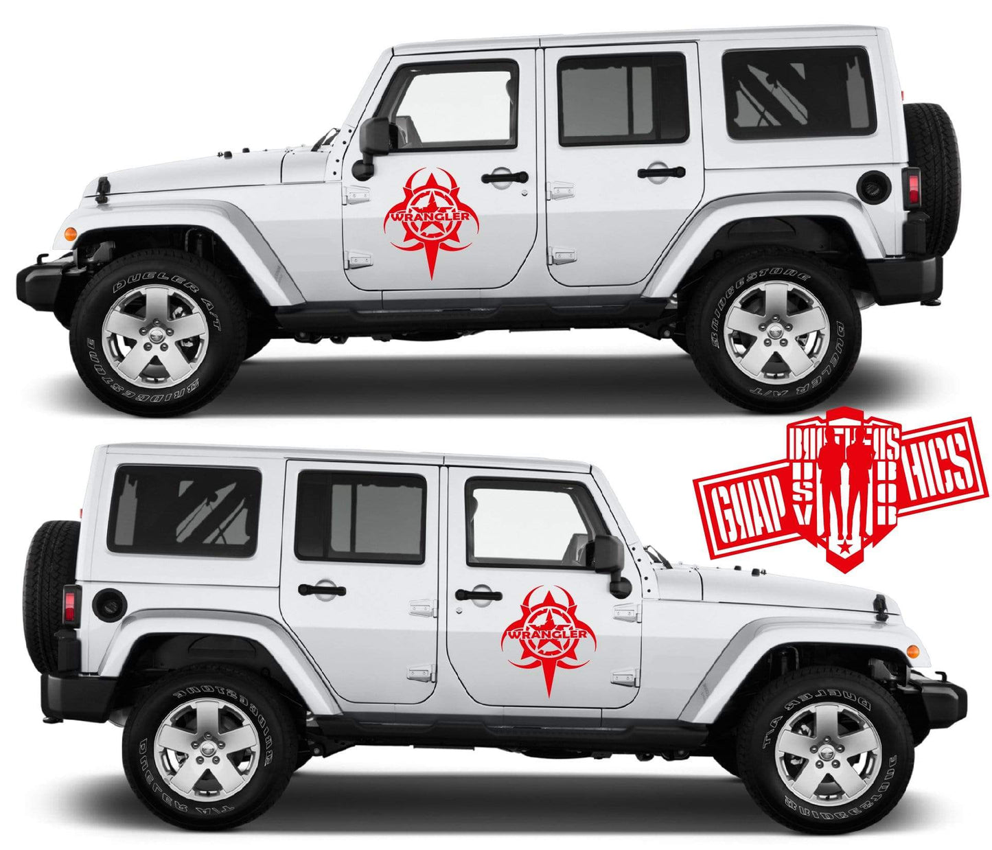2x Decal Sticker Vinyl Side Racing Stripes for Jeep Wrangler - Brothers-Graphics