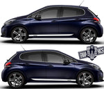 2x Decal Sticker Vinyl Side Racing Stripes for Peugeot 208 - Brothers-Graphics