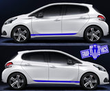 2x Decal Sticker Vinyl Side Racing Stripes for Peugeot 208 - Brothers-Graphics