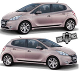 2x Decal Sticker Vinyl Side Racing Stripes for Peugeot 208 - Brothers-Graphics