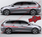 2x Decal Sticker Vinyl Side Racing Stripes for Peugeot 308 SW - Brothers-Graphics
