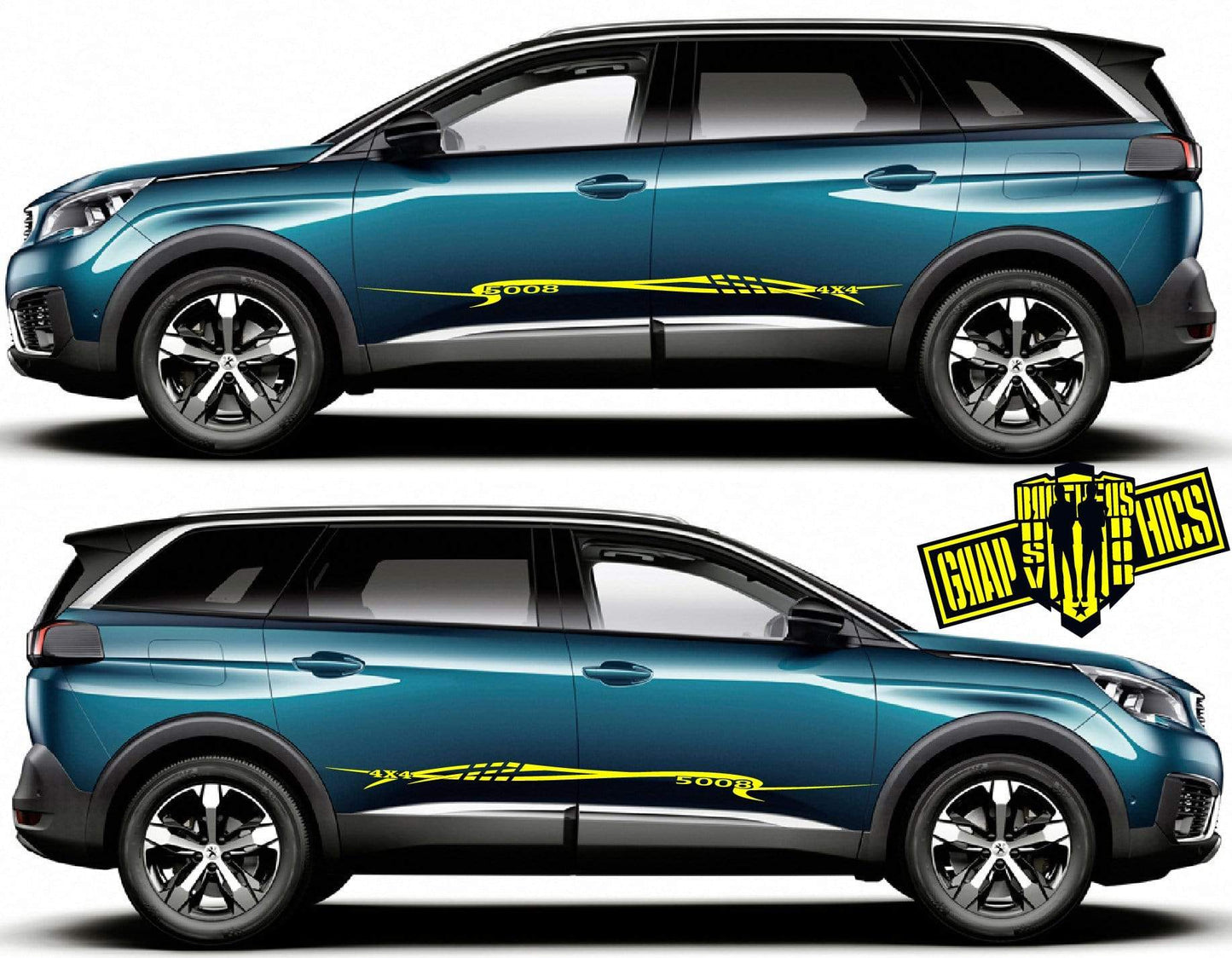 2x Decal Sticker Vinyl Side Racing Stripes for Peugeot 5008 - Brothers-Graphics