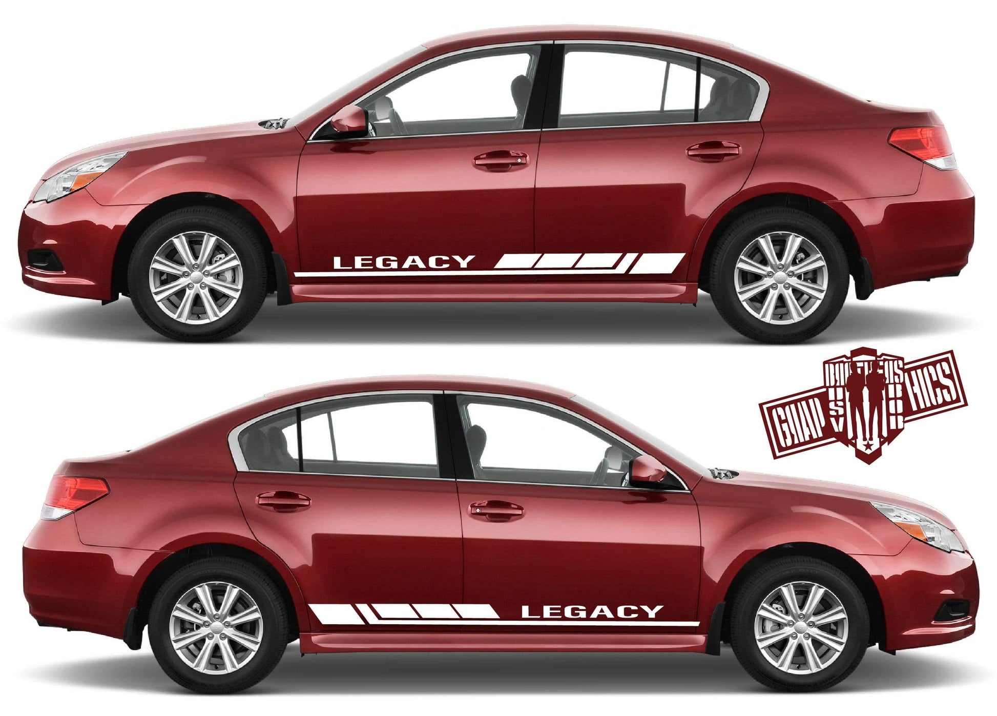 2x Decal Sticker Vinyl Side Racing Stripes for Subaru Legacy - Brothers-Graphics