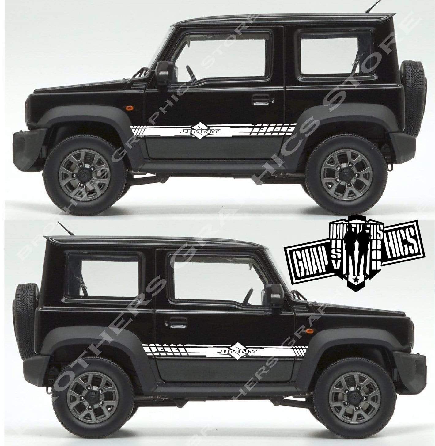 2x Decal Sticker Vinyl Side Racing Stripes for Suzuki Jimny - Brothers-Graphics